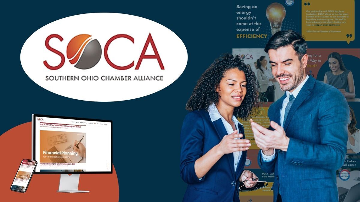 Southern Ohio Chamber Alliance logo and website with people looking down